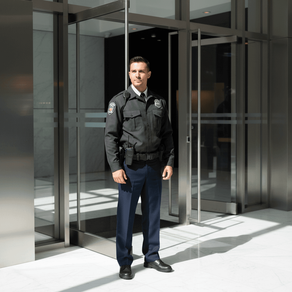 Professionelles Sicherheitsteam in modernem Gebäude